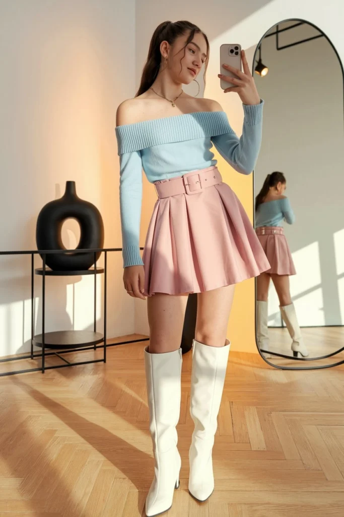Girly Skirt Outfit
